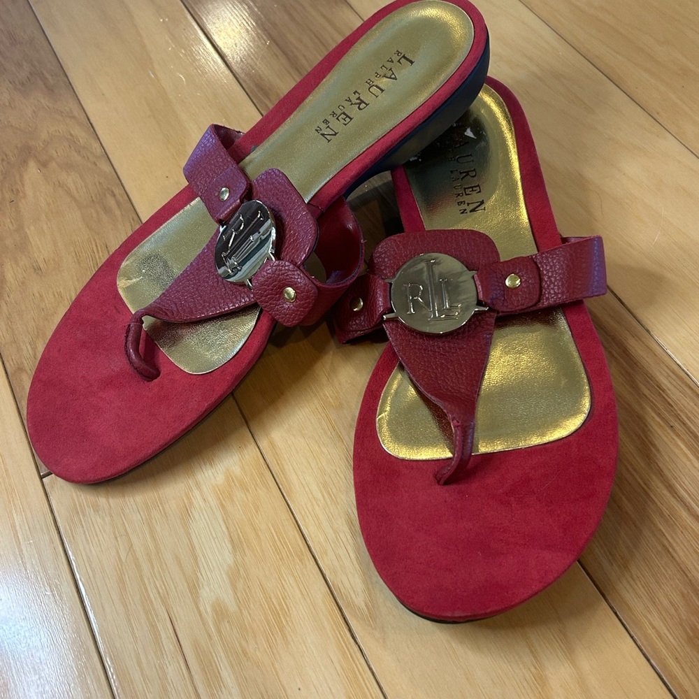 Ralph Lauren Kalana Red Thong Women’s Sandals - Picture 13 of 13